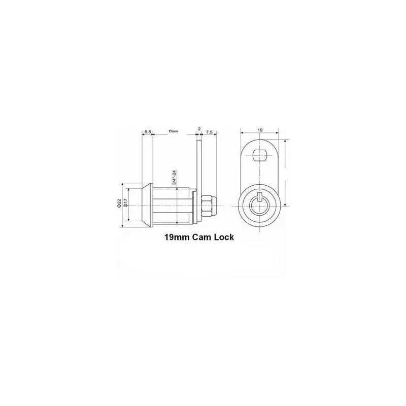 .75" Cam Lock for an Arcade Machine (19mm) - Image 3