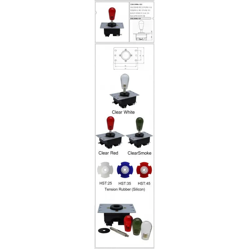 Samducksa CWL-309MJ-DX-ST35 Joystick - Clear Red - Image 4