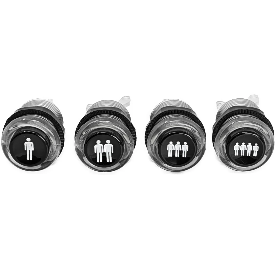 iL PSL-L Concave Button - Clear White & Black Plunger - Player 1 - Image 2