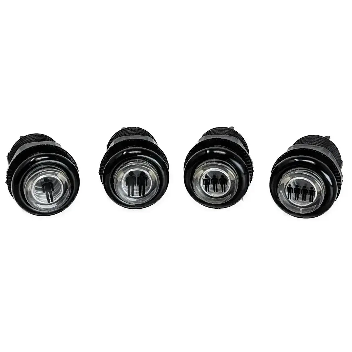 iL PSL-L Concave Button - Black & Clear White Plunger - Player 1 - Image 2