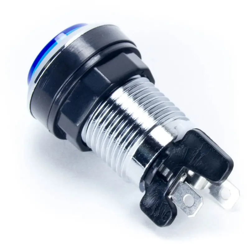 Paradise LED Button - Chrome and Blue - Image 2