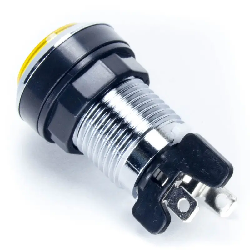 Paradise LED Button - Chrome and Yellow - Image 2