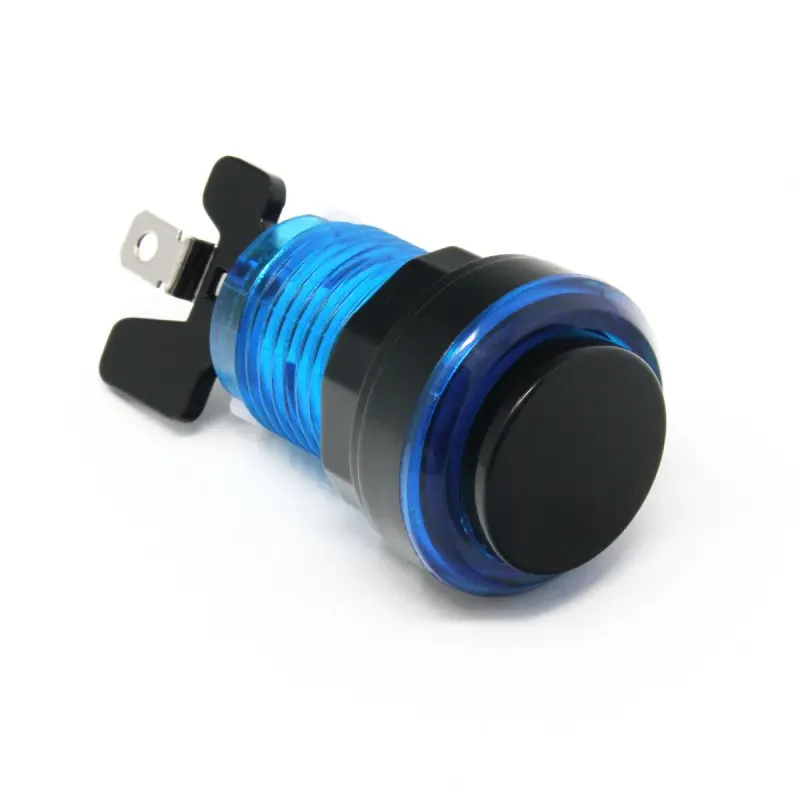 Paradise LED Button with Black Plunger - Translucent Blue - Image 2