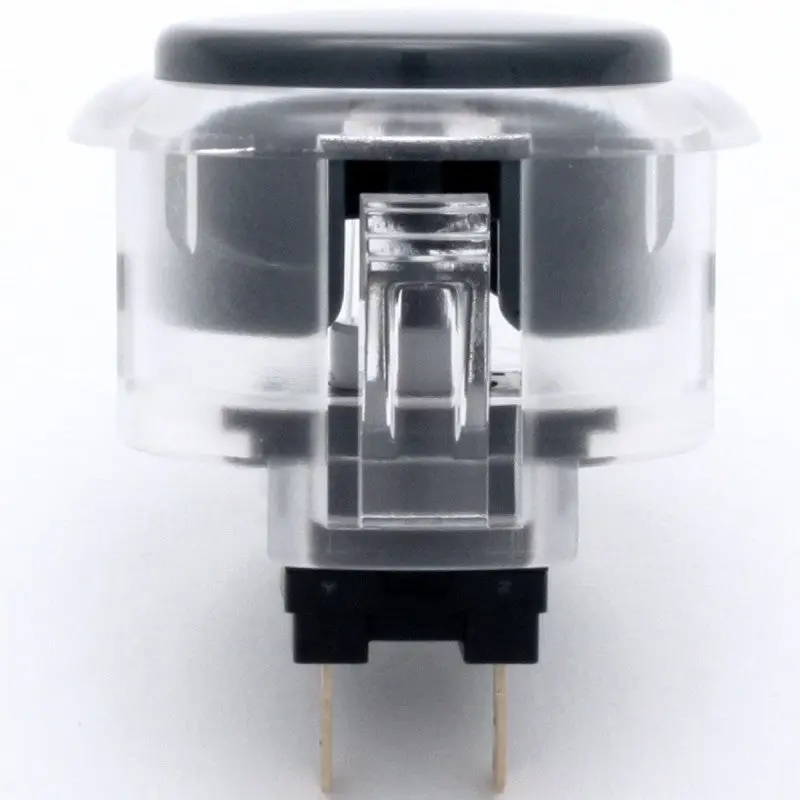 Sanwa OBSC-30 Snap-in Button - Clear White & Black Plunger - Image 3