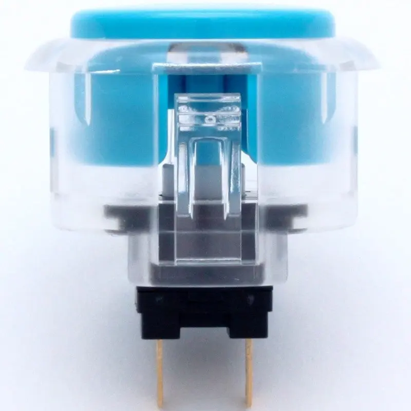 Sanwa OBSC-30 Snap-in Button - Clear White & Blue Plunger - Image 3