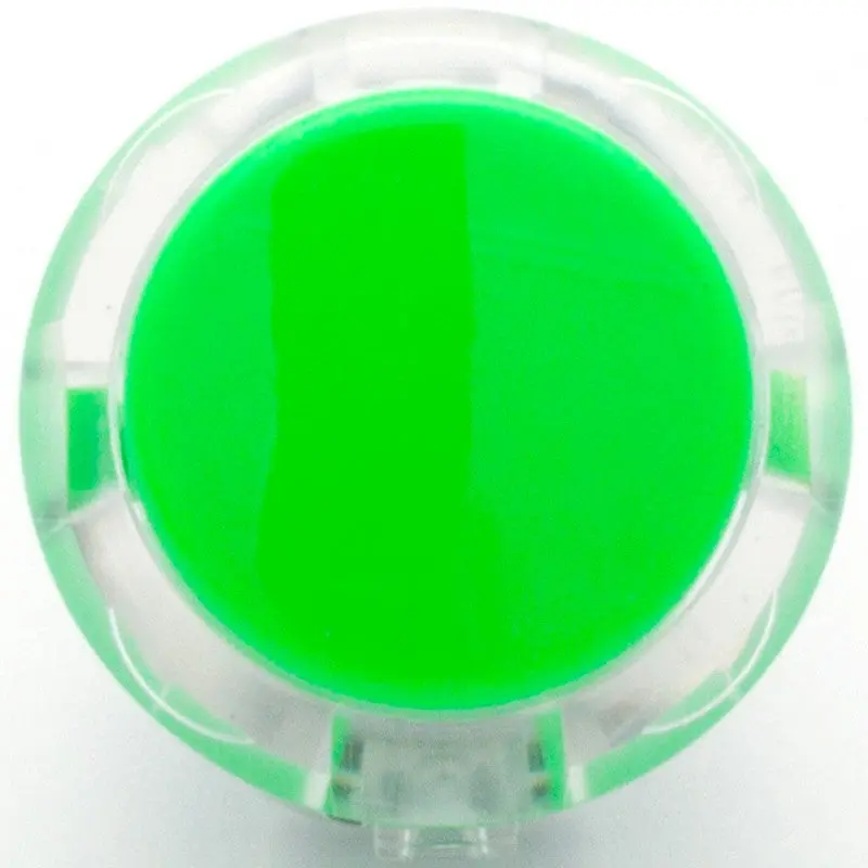 Sanwa OBSC-30 Snap-in Button - Clear White & Green Plunger - Image 2