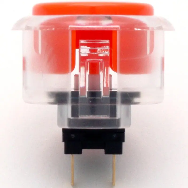 Sanwa OBSC-30 Snap-in Button - Clear White & Orange Plunger - Image 3