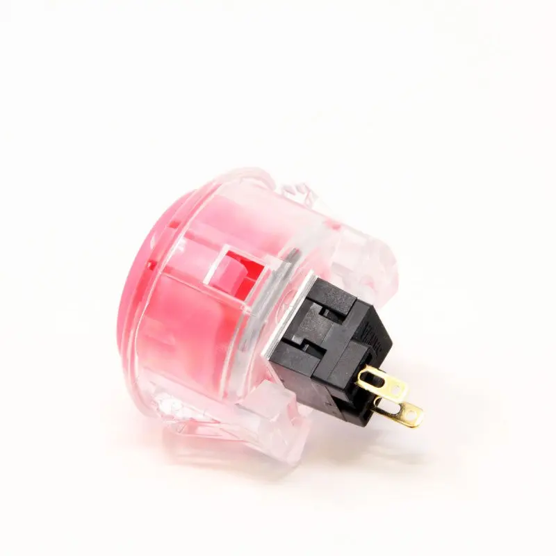 Sanwa OBSC-30 Snap-in Button - Clear White & Pink Plunger - Image 2