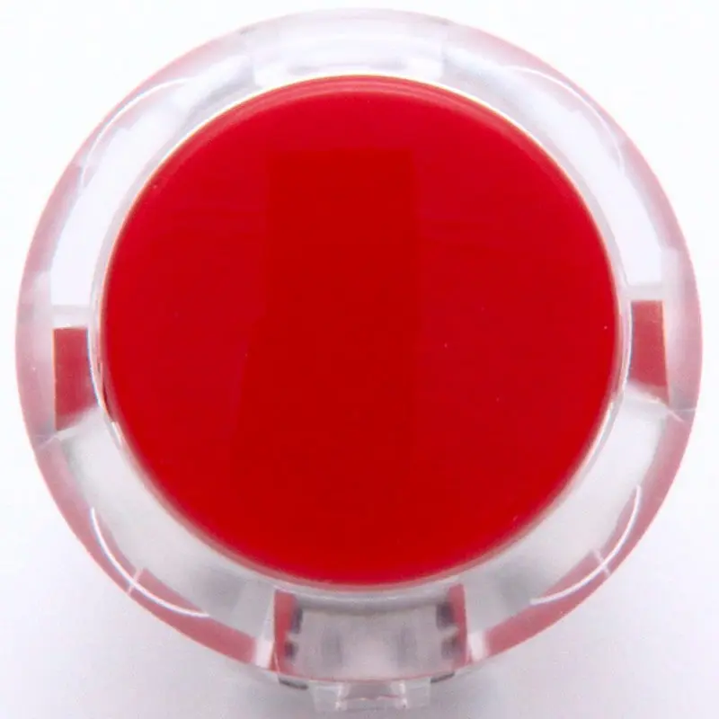 Sanwa OBSC-30 Snap-in Button - Clear White & Red Plunger - Image 2