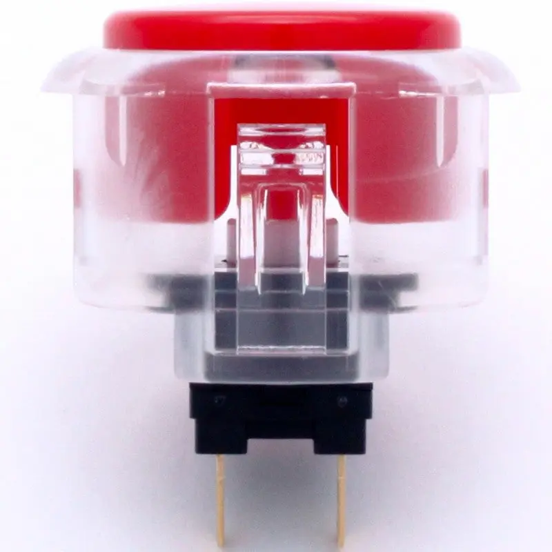 Sanwa OBSC-30 Snap-in Button - Clear White & Red Plunger - Image 3