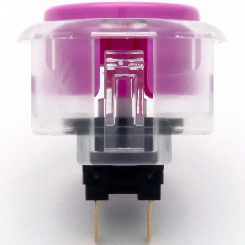 Sanwa OBSC-30 Snap-in Button - Clear White & Violet Plunger - Image 3