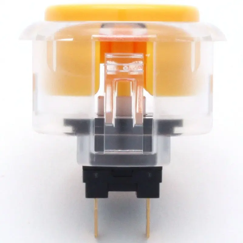 Sanwa OBSC-30 Snap-in Button - Clear White & Yellow Plunger - Image 3